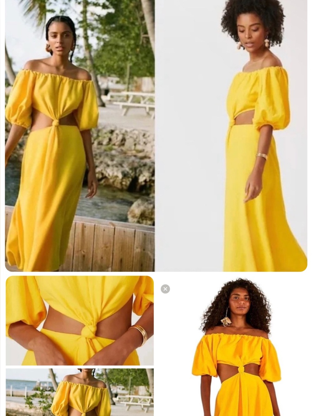 FARM RIO Off-Shoulder Cutout Midi Dress